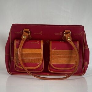 Red and Tan Shoulder Bag